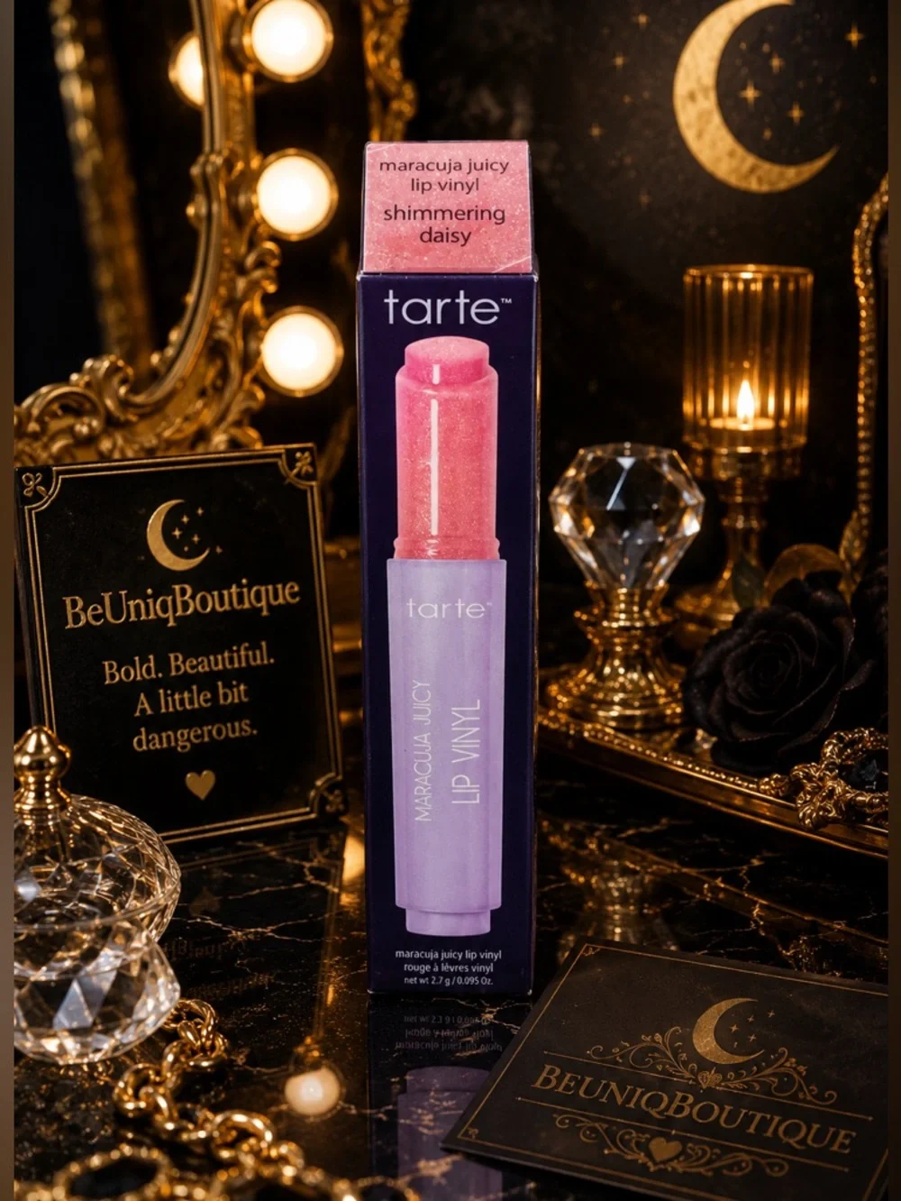 NIB Tarte Maracuja Juicy Lip Vinyl Shimmering Daisy Pink Mauve Full Size
